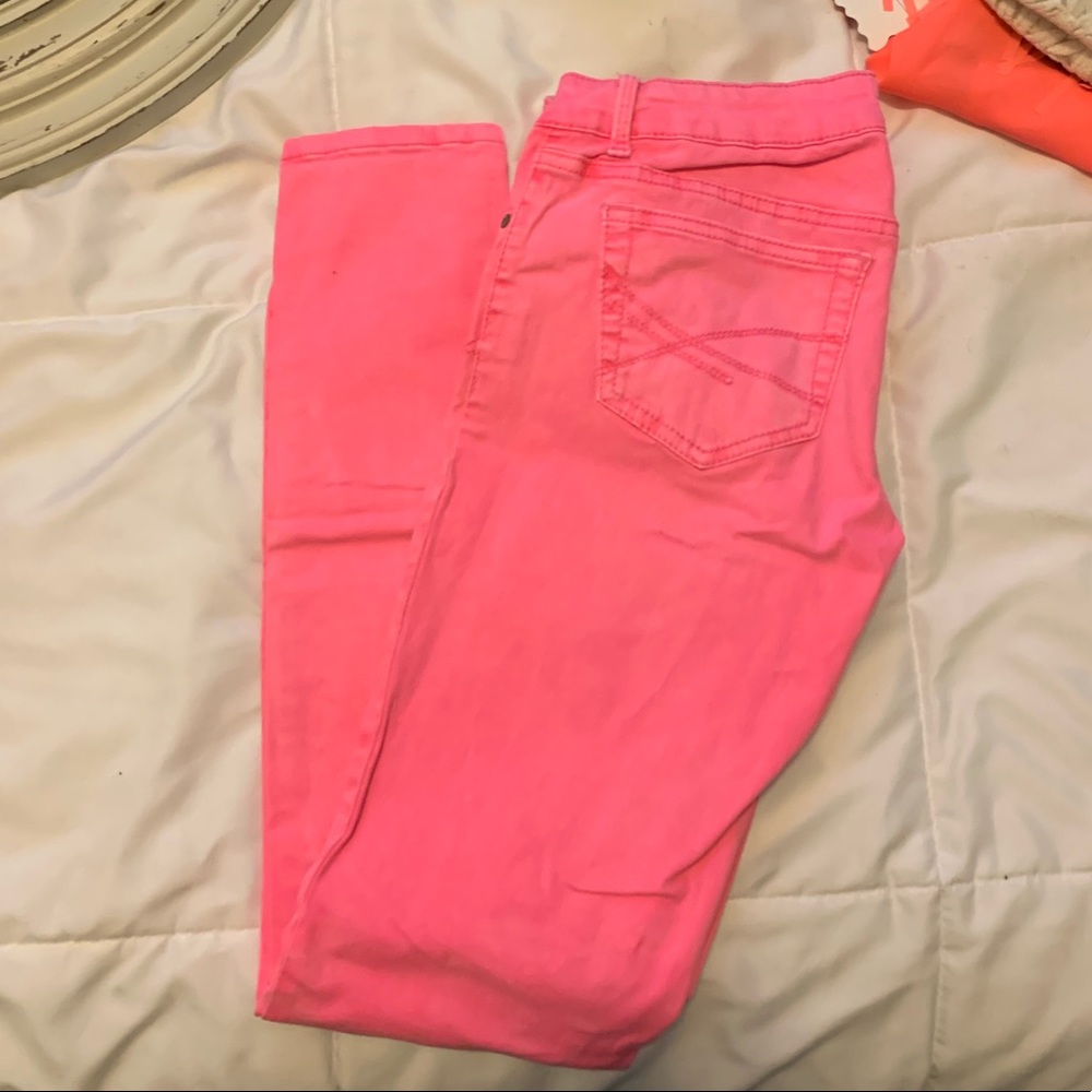 Pink skinny jeans